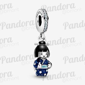 Pandora Japanese Doll in Blue Kimono Dangle Charm